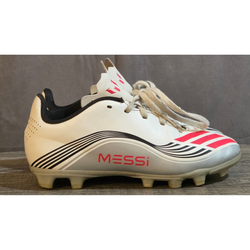 Adidas F50 Messi Soccer Cleats Youth Size 2 White Gray Red